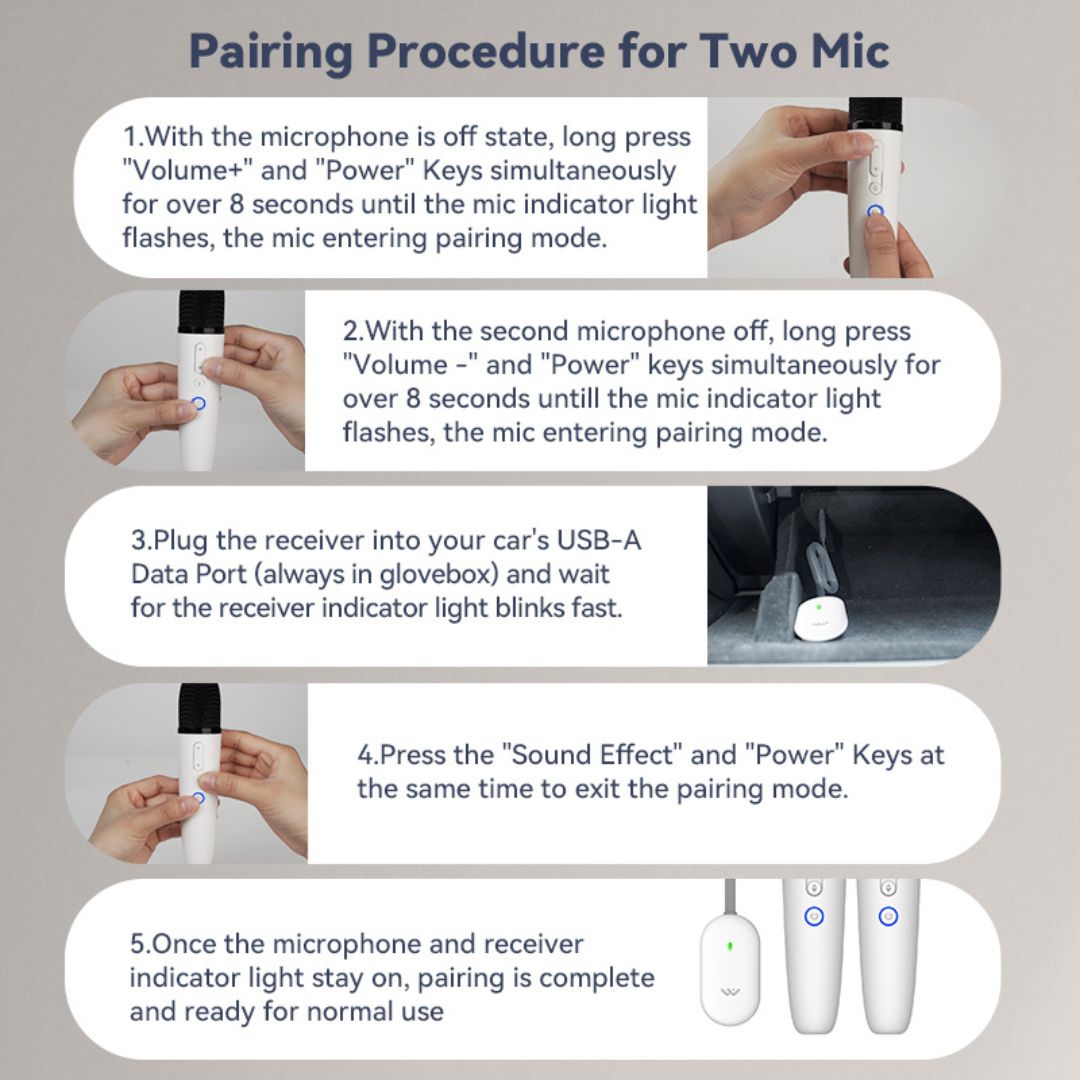 Wireless Karaoke Microphones by LVDonic for Tesla - 2 Microphone Set