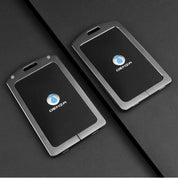 Denza Premium NFC Card Protector and Key Chain in Alloy and Black Leather