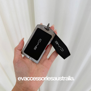 Premium NFC Card Protector and Key Chain in Alloy and Black Leather