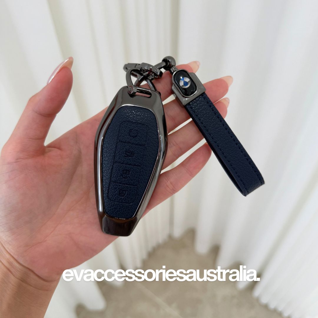 Denza Sleek Alloy Remote Key Case in Deep Blue