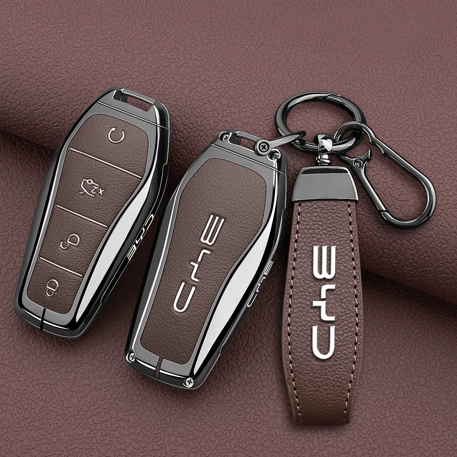 BYD Premium Designer Alloy Remote Key Case in Chocolate – EV ...