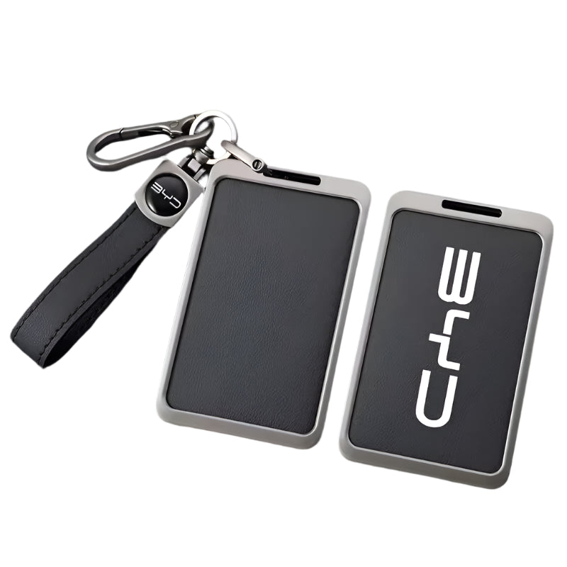 BYD NFC KEY FOB REMOTE CASE ALLOY METAL LEATHER KEYCHAIN PROTECTION KEYLESS ENTRY COVER CASE ACCESSORIES ACCESSORY PROTECTOR SHARK SEAL SEALION ATTO3 PREMIUM DESIGNER COVER