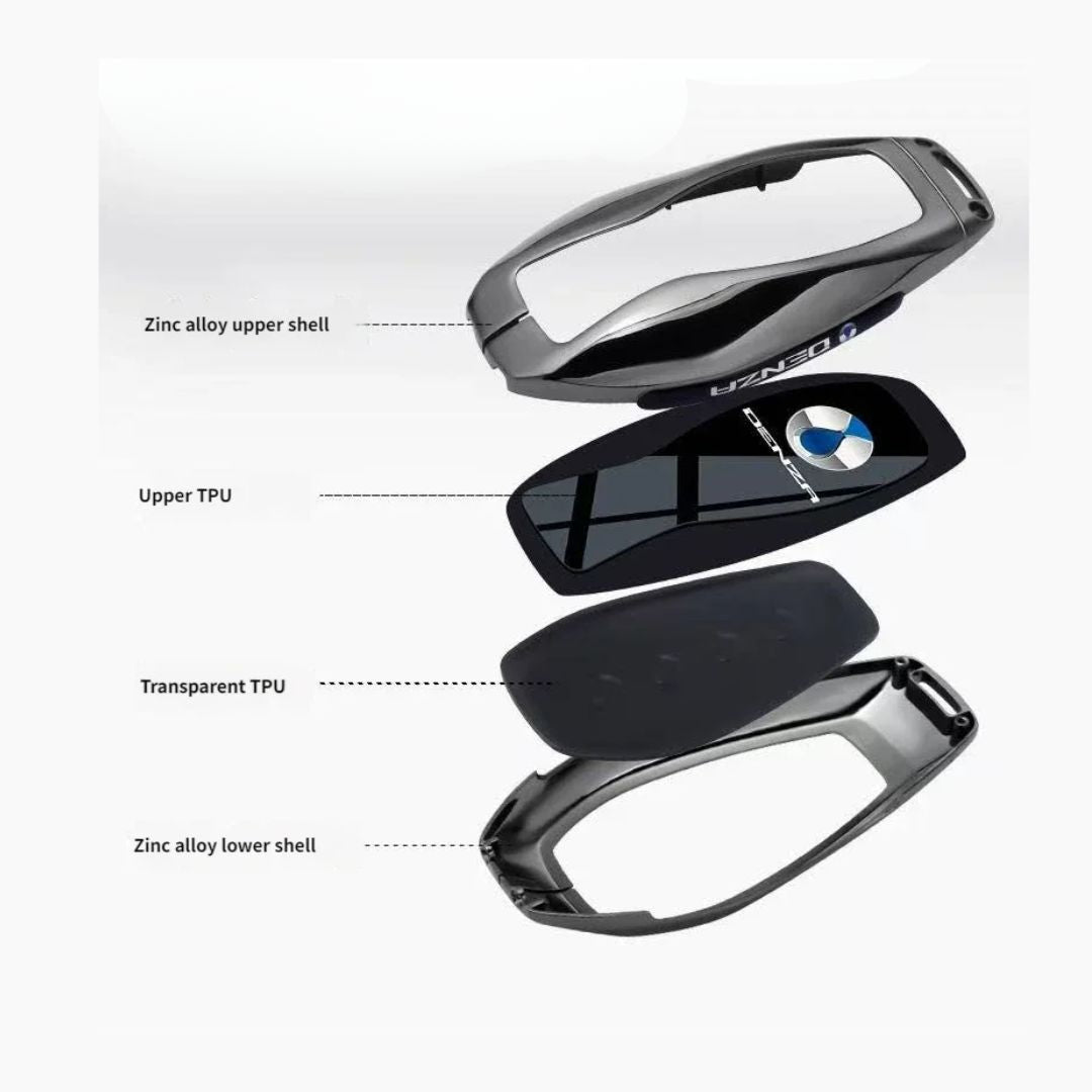 Denza Premium Alloy Remote Key Case in Gun Metal