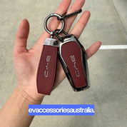 BYD Premium Designer Alloy Remote Key Case in Wine Red