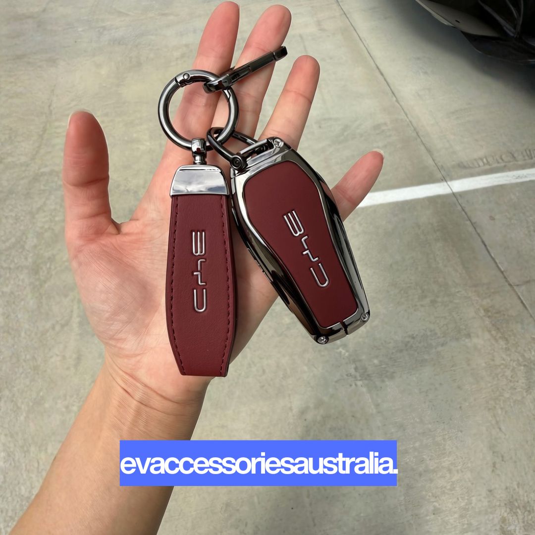 BYD Premium Designer Alloy Remote Key Case in Wine Red