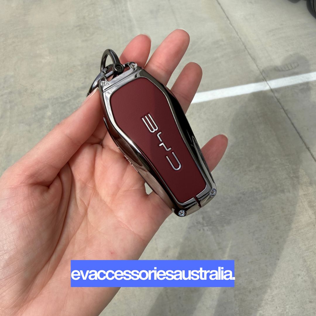 BYD Premium Designer Alloy Remote Key Case in Wine Red