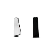 White and black reflective panels on a white background