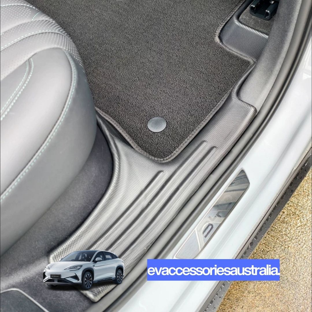 BYD Sealion 7 Premium Custom Moulded 2-in-1 Carpet and TPE Rubber Floor Mats (Front and Rear)
