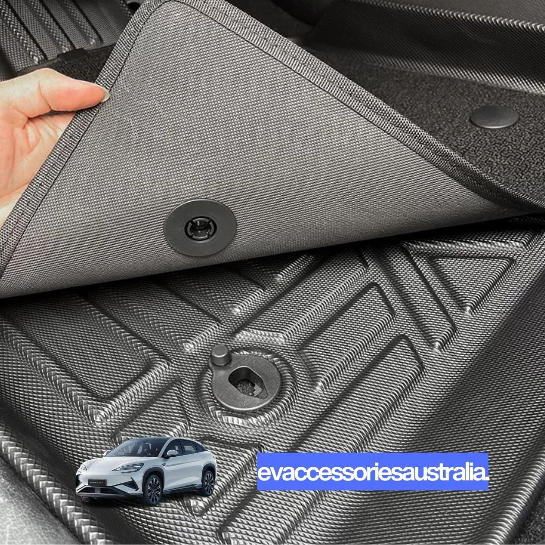 BYD Sealion 7 Premium Custom Moulded 2-in-1 Carpet and TPE Rubber Floor Mats (Front and Rear)