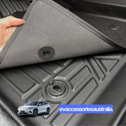 BYD Sealion 7 Premium Custom Moulded 2-in-1 Carpet and TPE Rubber Floor Mats (Front and Rear)
