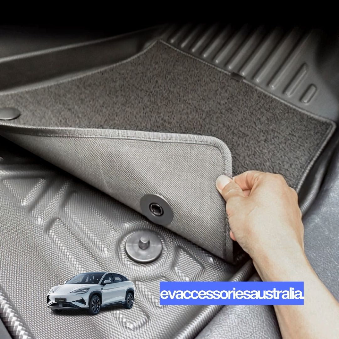 BYD Sealion 7 Premium Custom Moulded 2-in-1 Carpet and TPE Rubber Floor Mats (Front and Rear)