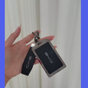 Premium NFC Card Protector and Key Chain in Alloy and Black Leather