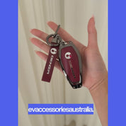 Denza Sleek Alloy Remote Key Case in Wine Red